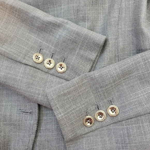10 WHBM White House Black Market Light Gray Gold Button Blazer - Picture 8 of 8